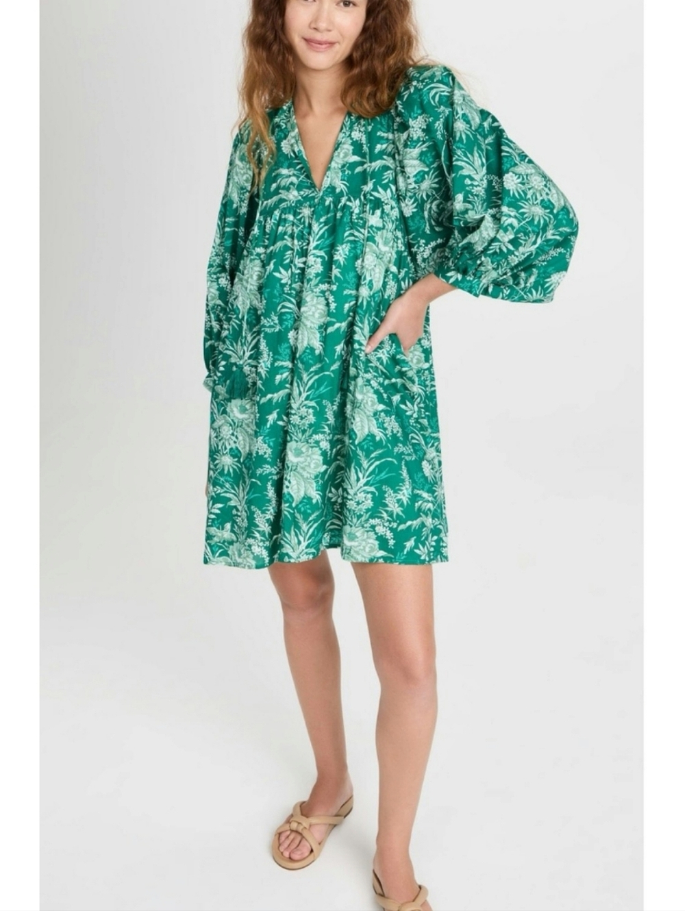 🆕️ Mille Daisy Dress Jade Floral Print Resortwear Coastal Boho Size Medium